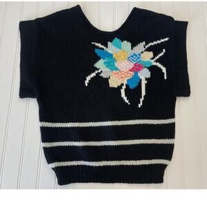 Vintage Organically Grown V Neck‎ Sequins Sweater Size Womens Small